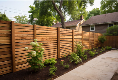 Residential Wooden Fence Image